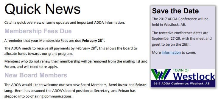 February Quick News – 2017